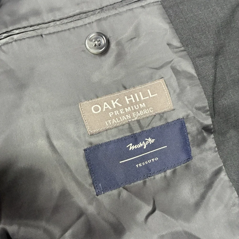 Oak Hill Sport‎ Coat Men's 52R Black 2 Button Marzotto Italian Fabric Blazer